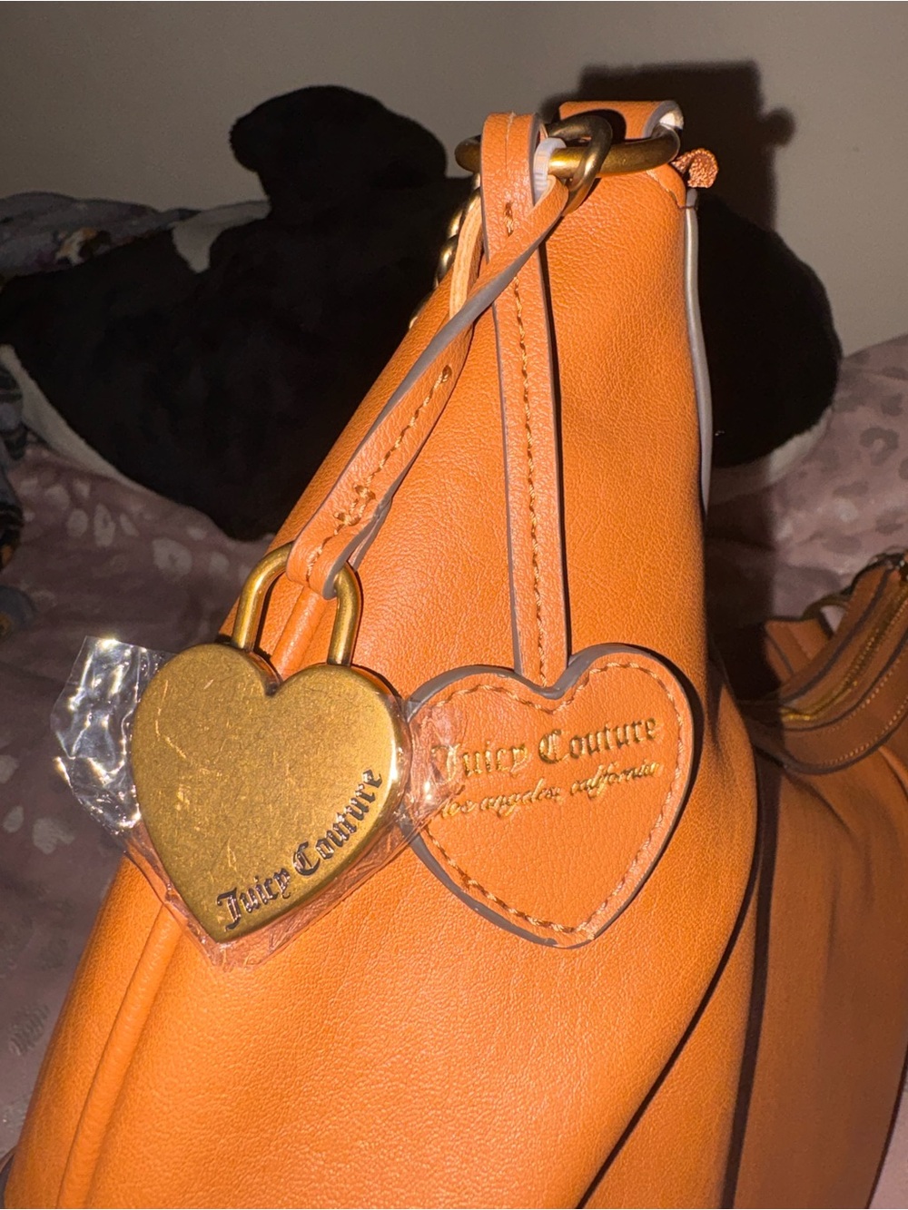 Juicy Couture Camel/Tan Leather Shoulder Hobo Bag - Picture 3 of 4